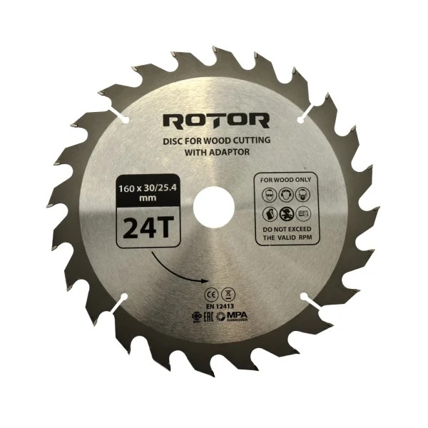 Disc taiat lemn ROTOR 160*20/16 cu adaptor 24T