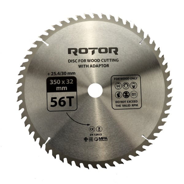 Disc taiat lemn ROTOR 350*32/30/25,4 cu adaptor 56T