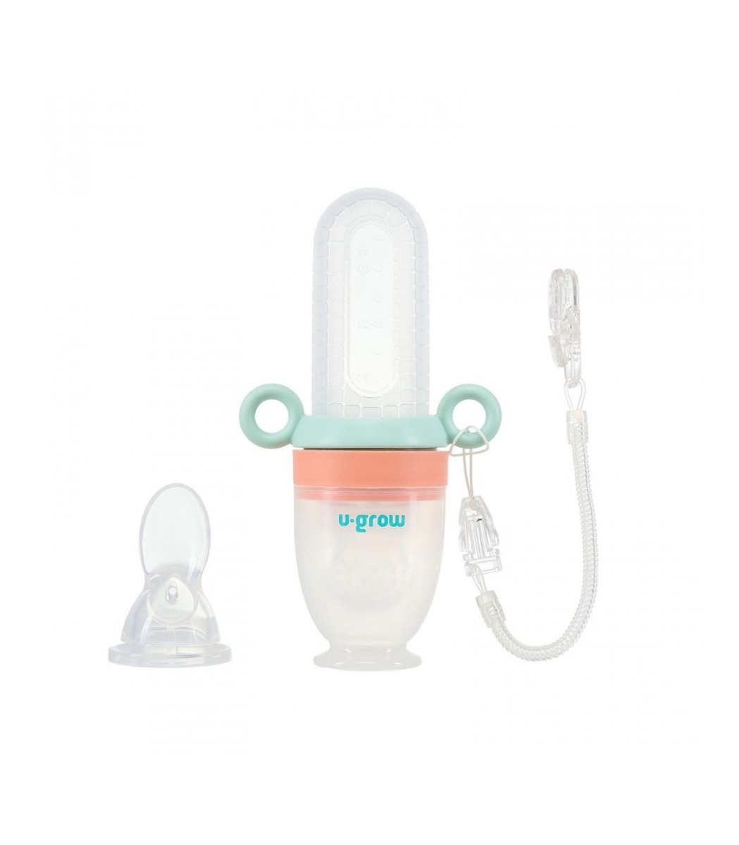Dizpozitiv de hranire cu 2 tetine, suzeta fructe + lingurita, U-Grow