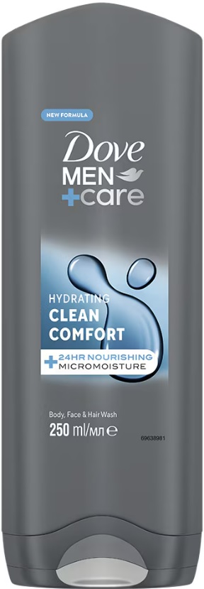 DOVE MEN+CARE GEL DE DUS CLEAN COMFORT 250ML
