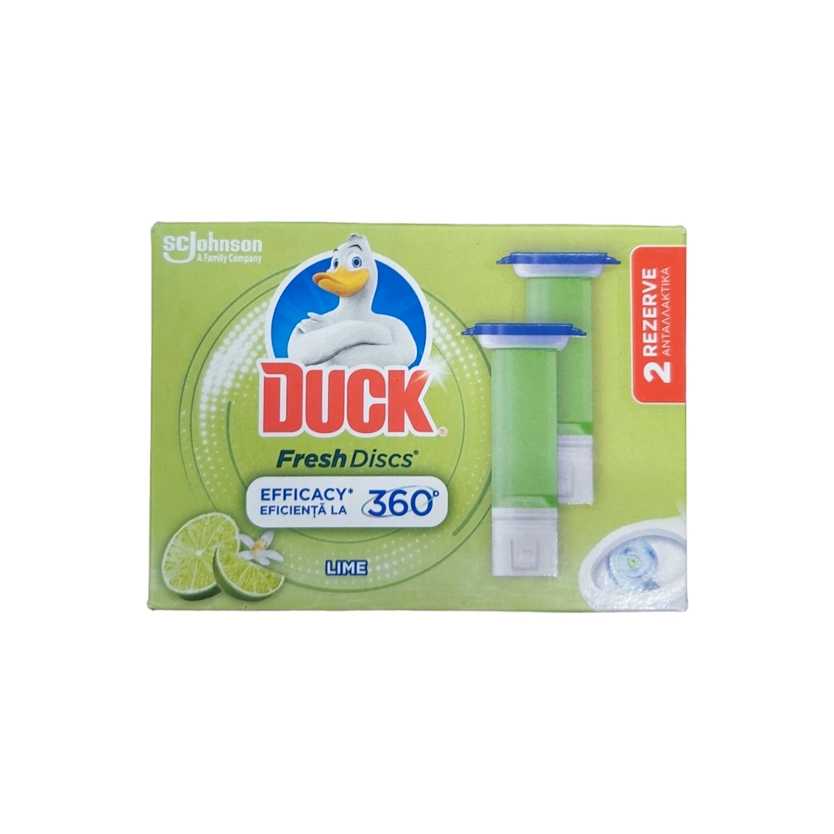 DUCK FRESH ODORIZANT WC 12 DISCS TWIN REZERVA LIME 2X36ML