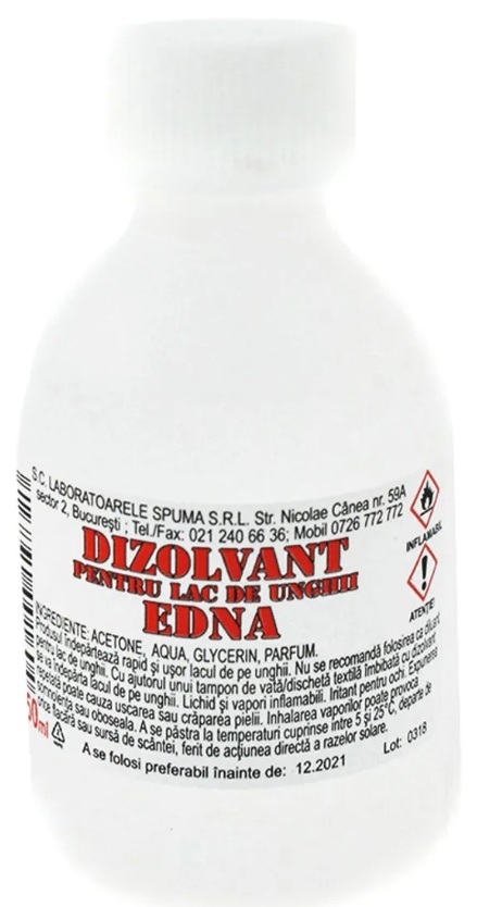 EDNA DIZOLVANT LAC UNGHII STICLA, 1 BUC, 50 ML