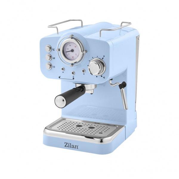 Espressor manual, putere 1100w, capacitate 1.25l, 15Bar, albastru, Zilan