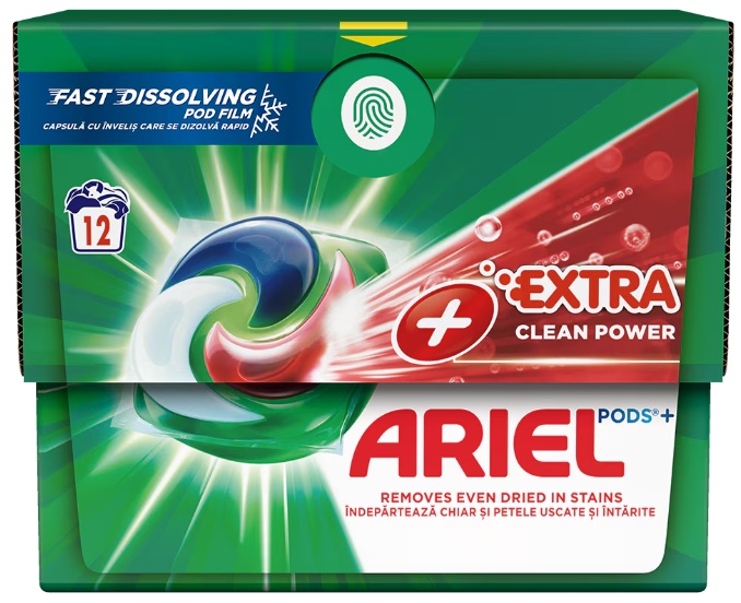 Detergent capsule Ariel All in One PODS Plus Extra Clean Power, 12 spalari