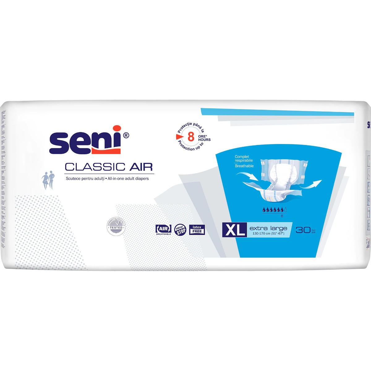 Scutece pentru adulti Seni Classic Air Extra Large, 30 buc