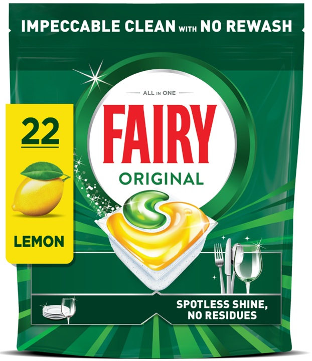Detergent capsule pentru masina de spalat vase Lamaie 22 buc, Fairy