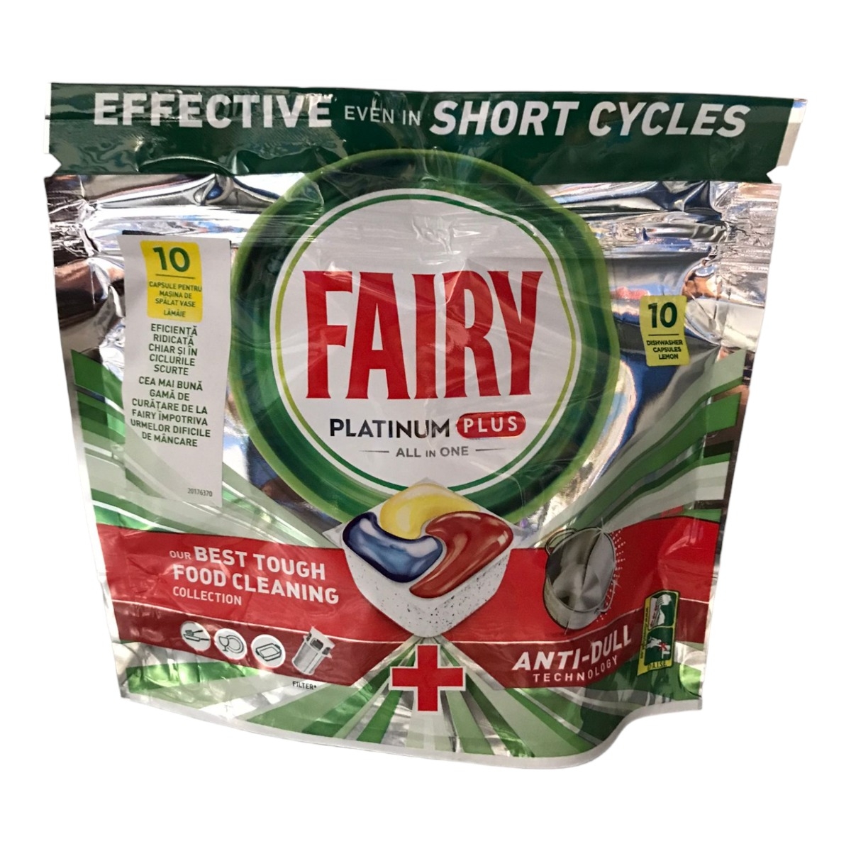 FAIRY PLATINUM PLUS ALLINONE DETERGENT CAPSULE MASINA VASE 10CAPS