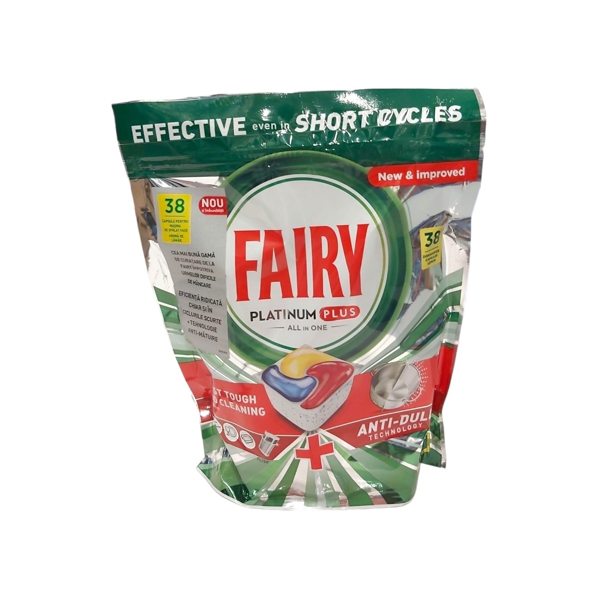 FAIRY PLATINUM PLUS ALLINONE DETERGENT CAPSULE MASINA VASE 38CAPS