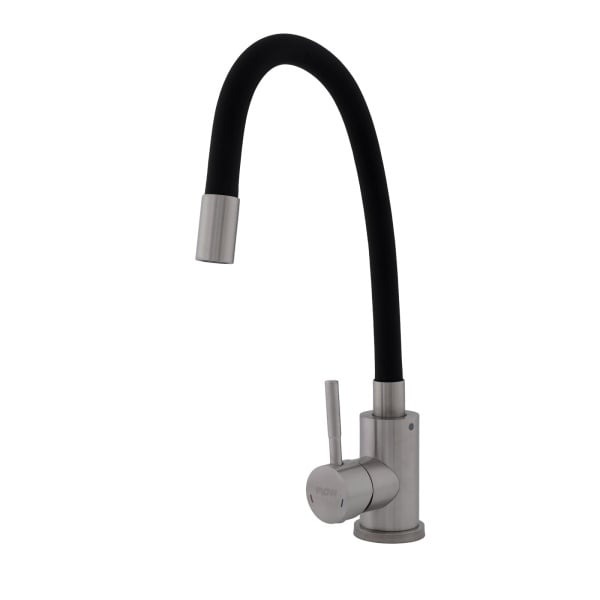 Baterie bucatarie SUS 304 cu pipa flexibila neagra VITAL FLOW FB-011 Ref Black