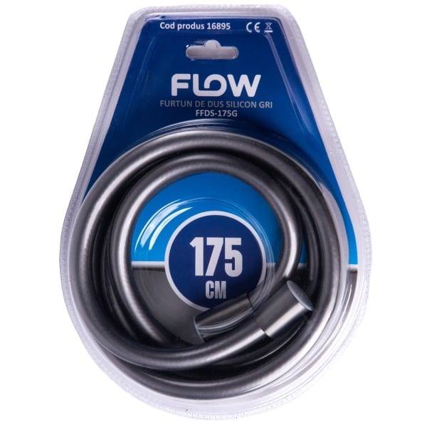 Furtun de dus silicon gri 175 cm, FLOW FFDS-175G