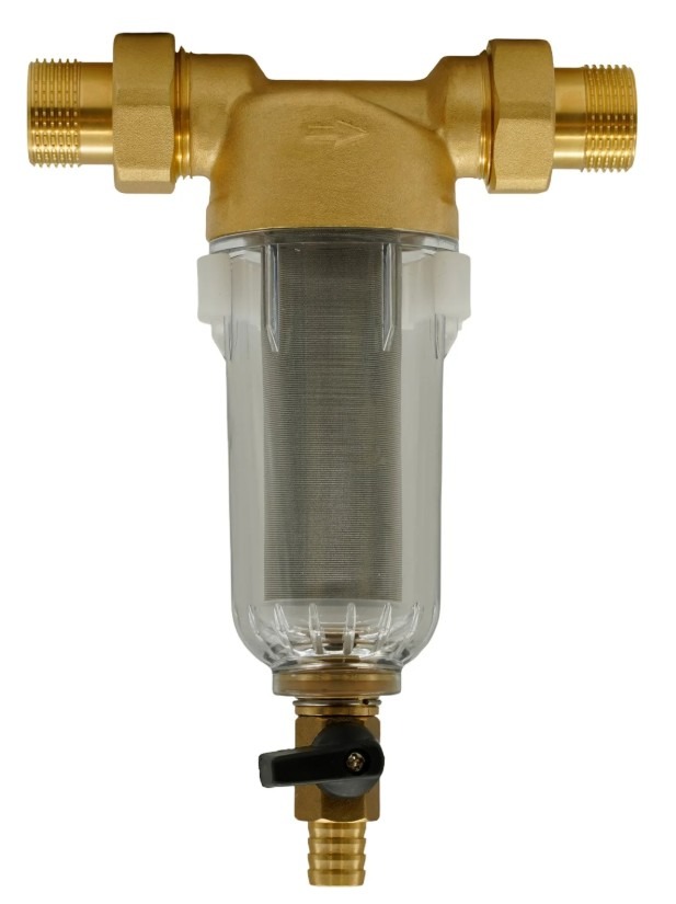 Filtru apa cu purjare din alama cu sita inox, FLOW F-PF-B01