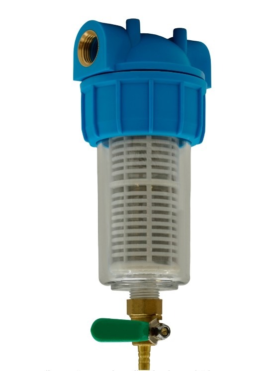 Filtru apa cu purjare din plastic cu sita inox, F-PF-P01  FLOW