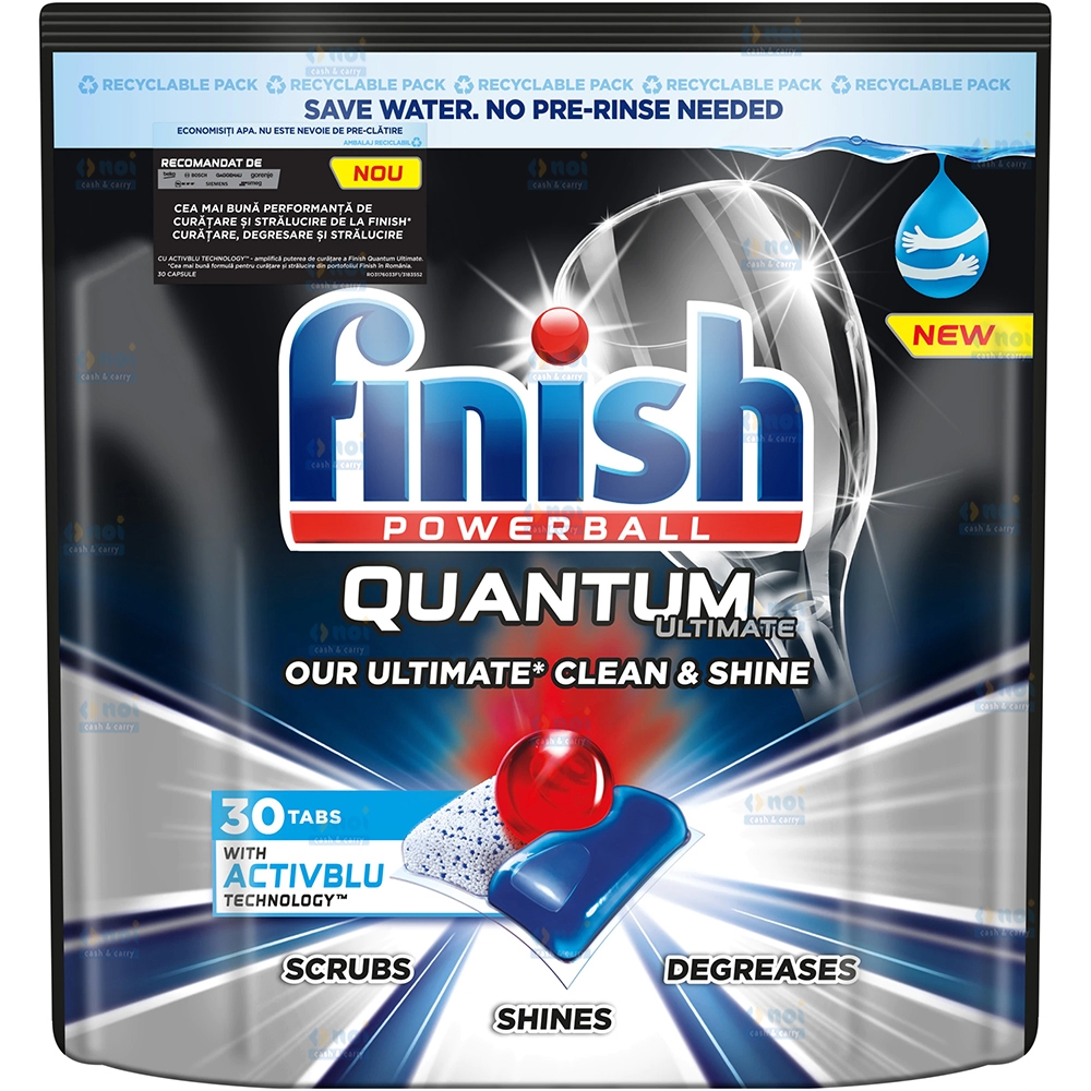 FINISH QUANTUM ULTIMATE ACTIVBLU DETERGENT VASE TABLETE AUT. 30BUC