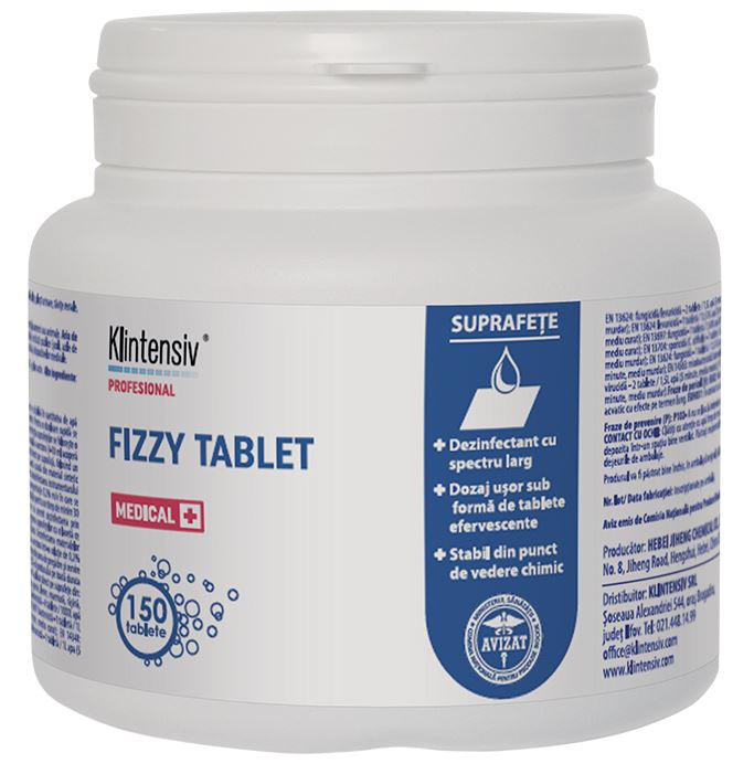Dezinfectant concentrat tablete clorigene 150 buc, Fizzy Tablet Klintensiv