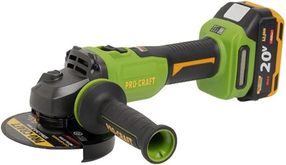 Flex polizor unghiular pe acumulator PROCRAFT PWA220, 1 × acumulator 20V / 4Ah, Brushless, 10000 rot/min