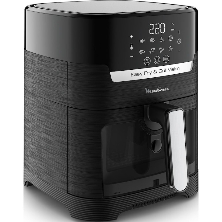 Friteuza cu aer cald Moulinex Easy Fry & Grill Vision EZ506820, gratar incorporat, 8 programe automate, 4.2 l, negru