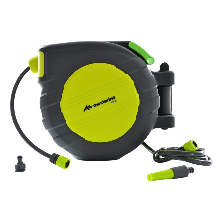 Furtun cu tambur retractabil automat 30m+2m MESTERINO TOOLS NW-J30, 1/2 inch, fixare pe perete