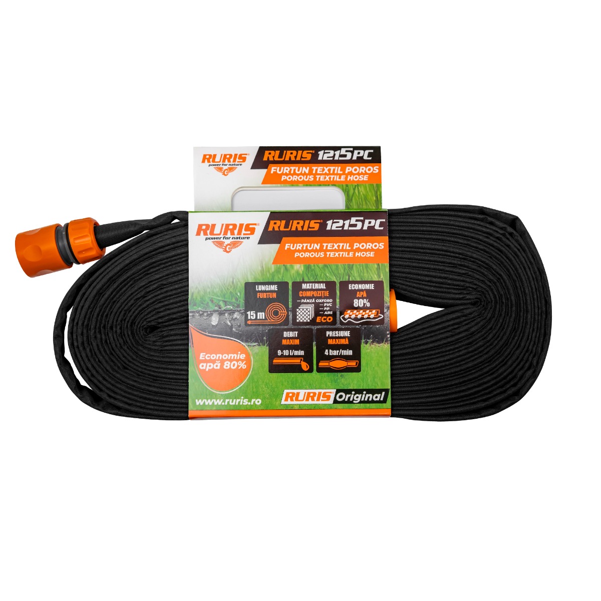 Furtun Textil Poros Cu Conectori Ruris 1215Pc