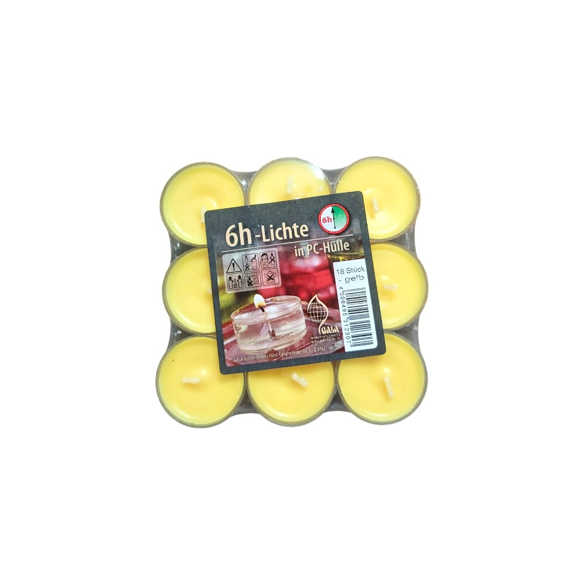 GALA LUMANARE PARFUMATA PASTILA GELB 18BUC/SET 12307