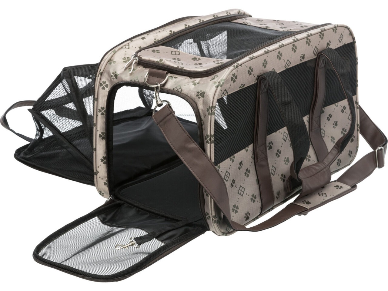 Trixie Geanta De Transport, Maxima, Extensibila, 33x32x54 cm, Pana la 8 kg, Bej/Maro, 28903