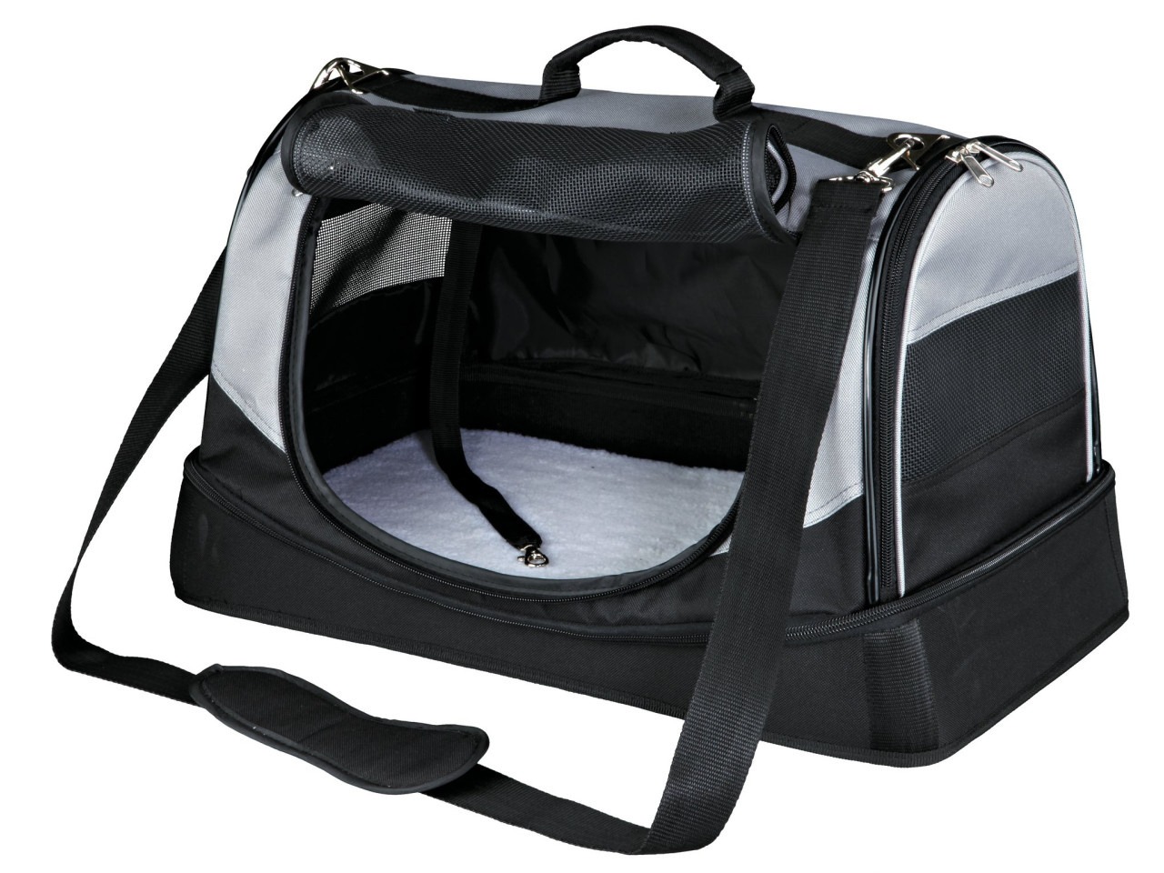 Trixie Geanta De Transport, Holly, 30x30x50 cm, Pana la 15 kg, Negru/Gri, 28940