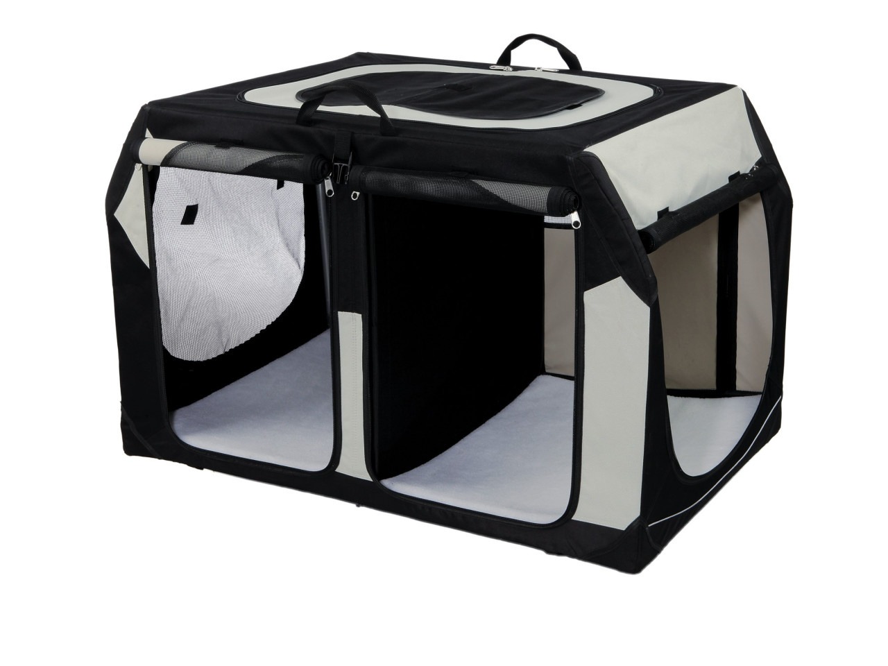 Trixie Geanta Transport Auto/Cazare Caini, Vario Double, S: 91x60x61/57 cm, Negru/Gri, 39725