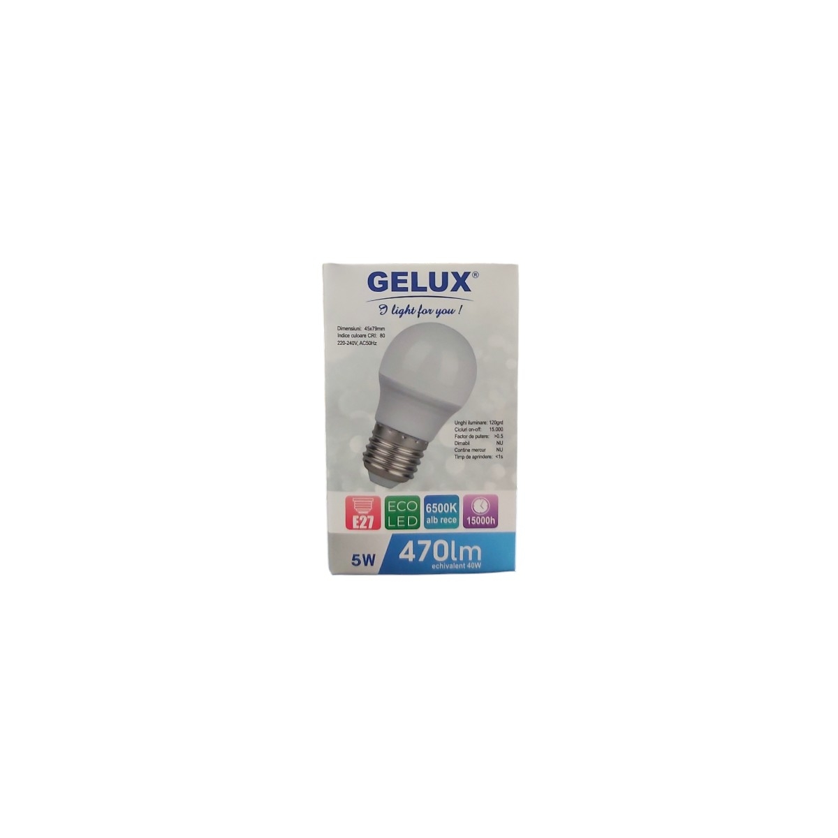 GELUX BEC ECOLED SFERIC 5W 470LM E27 6500K GL-LEDE1G4505