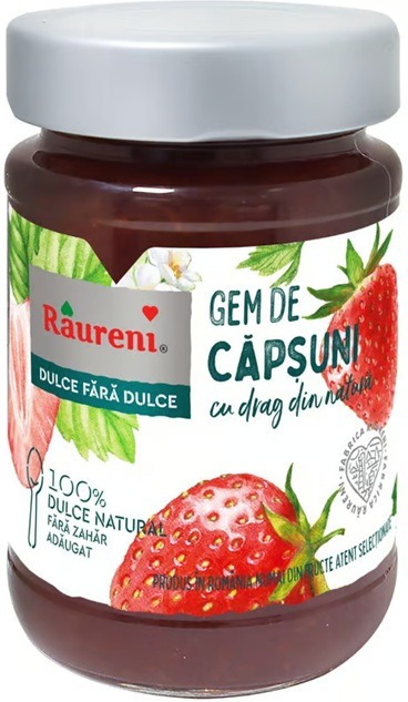 Gem capsuni dulce fara dulce 250 g, Raureni