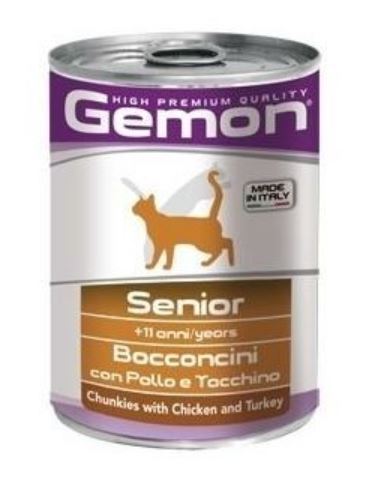 Hrana Umeda Pentru Pisici, Gemon Senior, Cu Pui Si Curcan, 415 g
