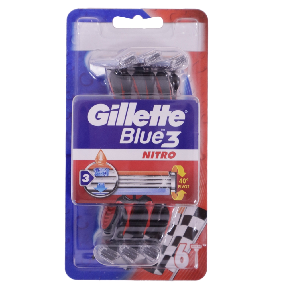 GILLETTE BLUE3 NITRO APARAT DE RAS 3LAME 6BUC/SET