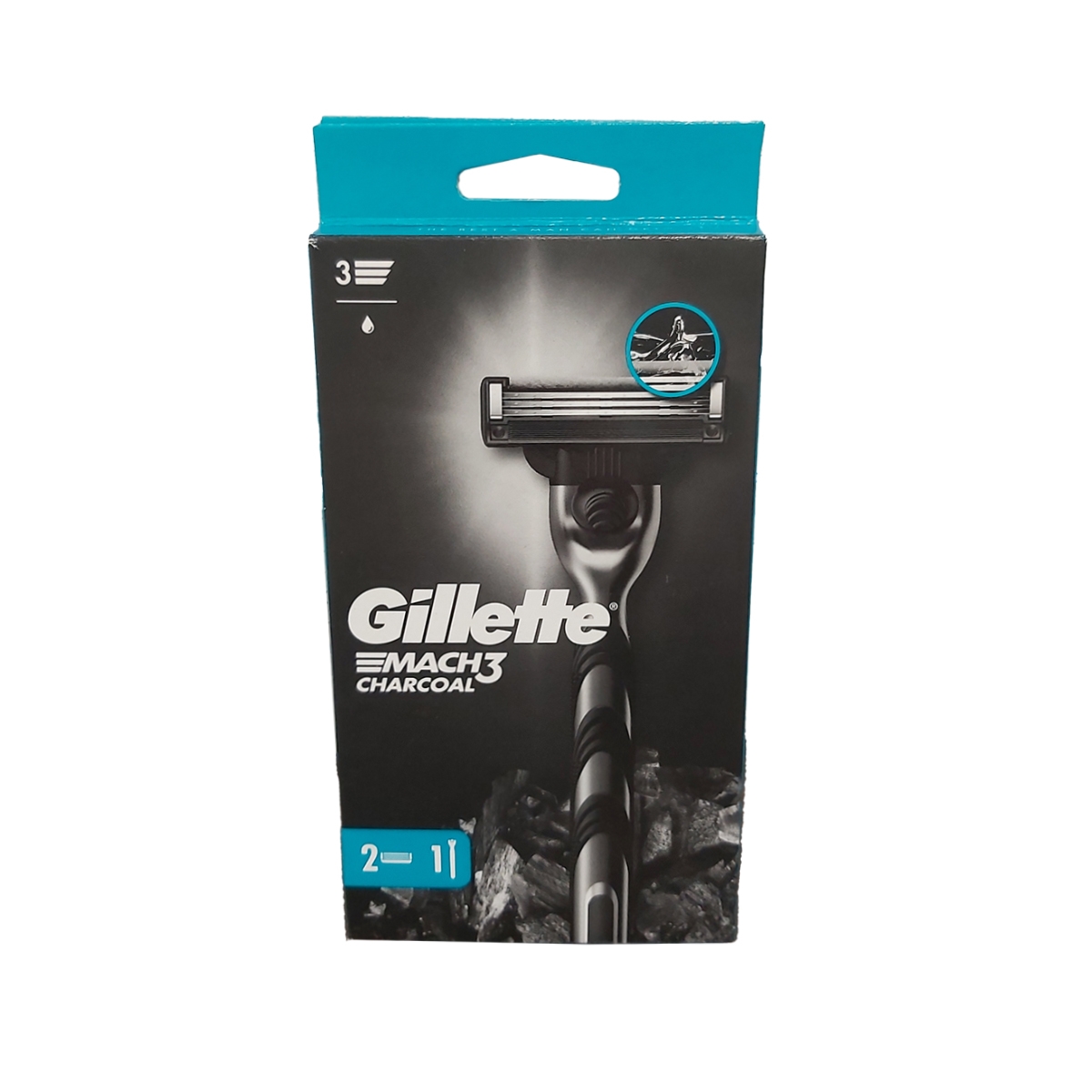 GILLETTE MACH3 CHARCOAL APARAT RAS+1REZERVE 3LAME
