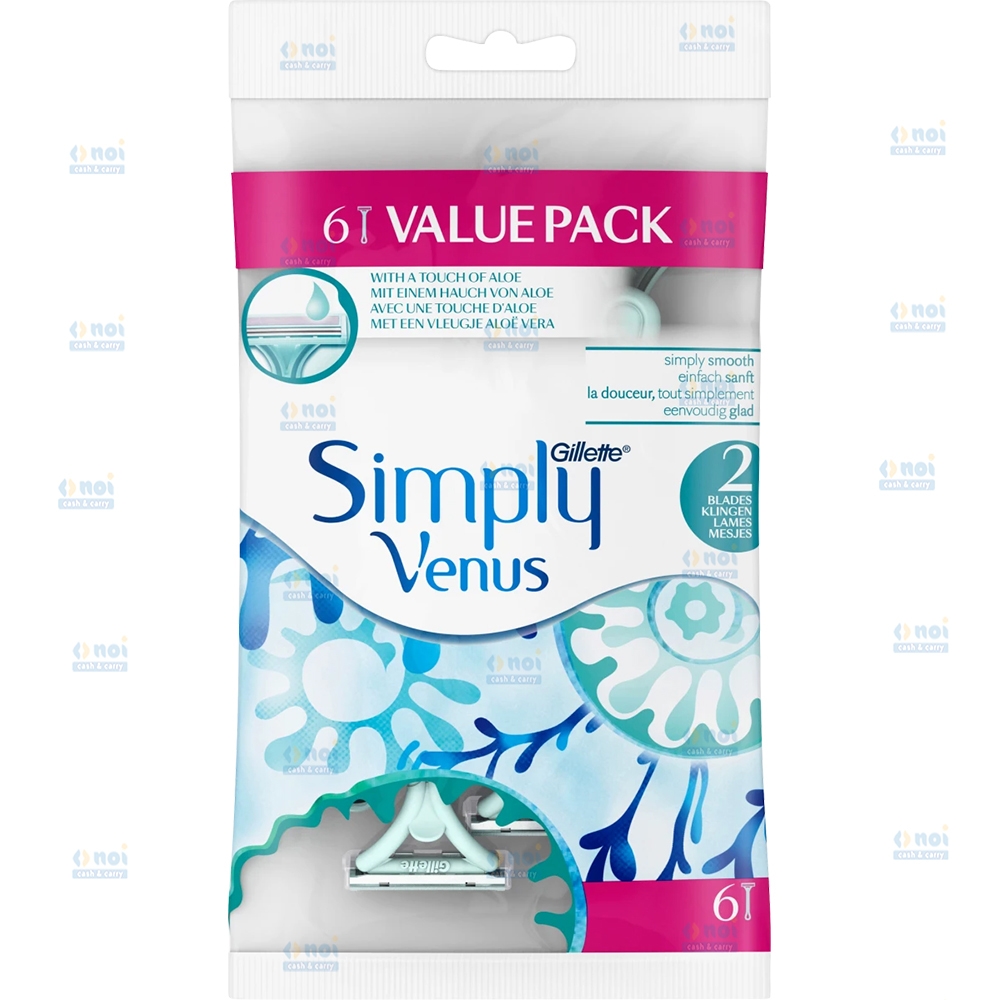 GILLETTE SIMPLY VENUS2 APARAT DE RAS ALOE 2LAME 6BUC