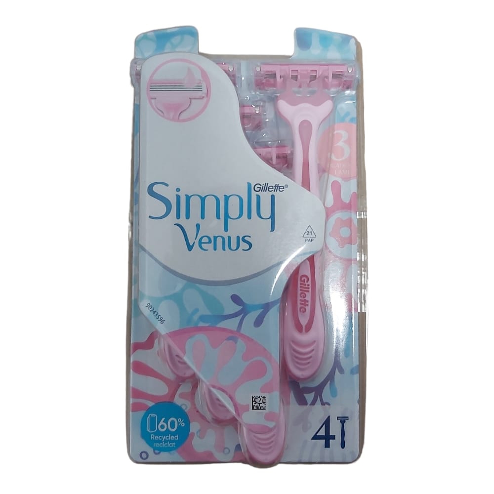 GILLETTE SIMPLY VENUS3 APARAT DE RAS 3LAME 4BUC/BLISTER