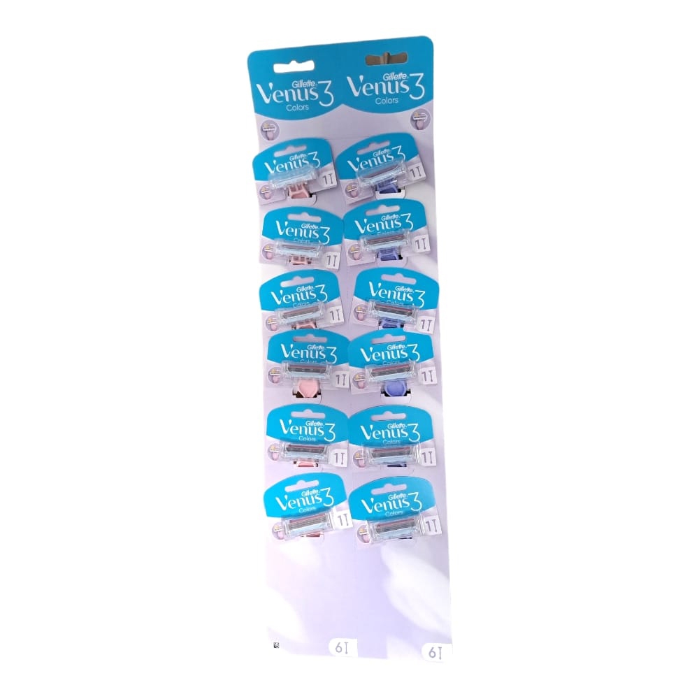 GILLETTE VENUS3 APARAT DE RAS 3LAME COLORS 12BUC/SET