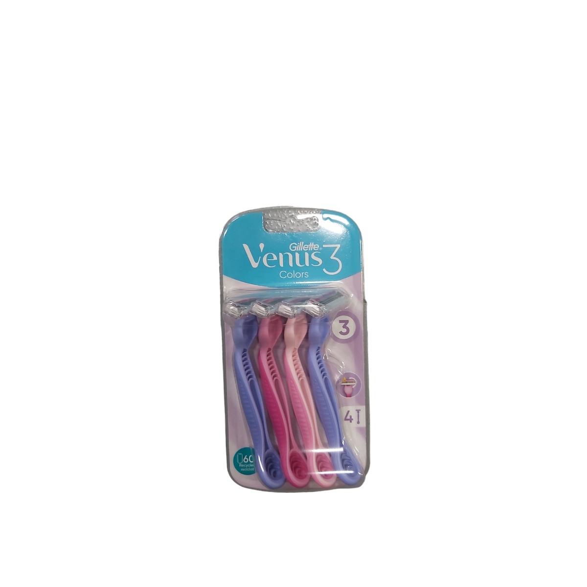 GILLETTE VENUS3 APARAT DE RAS 3LAME COLORS 4BUC/SET