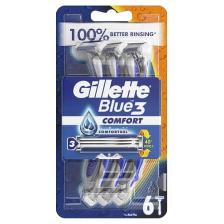 Gillette aparate de ras de unica folosinta Blue 3, 6 bucati