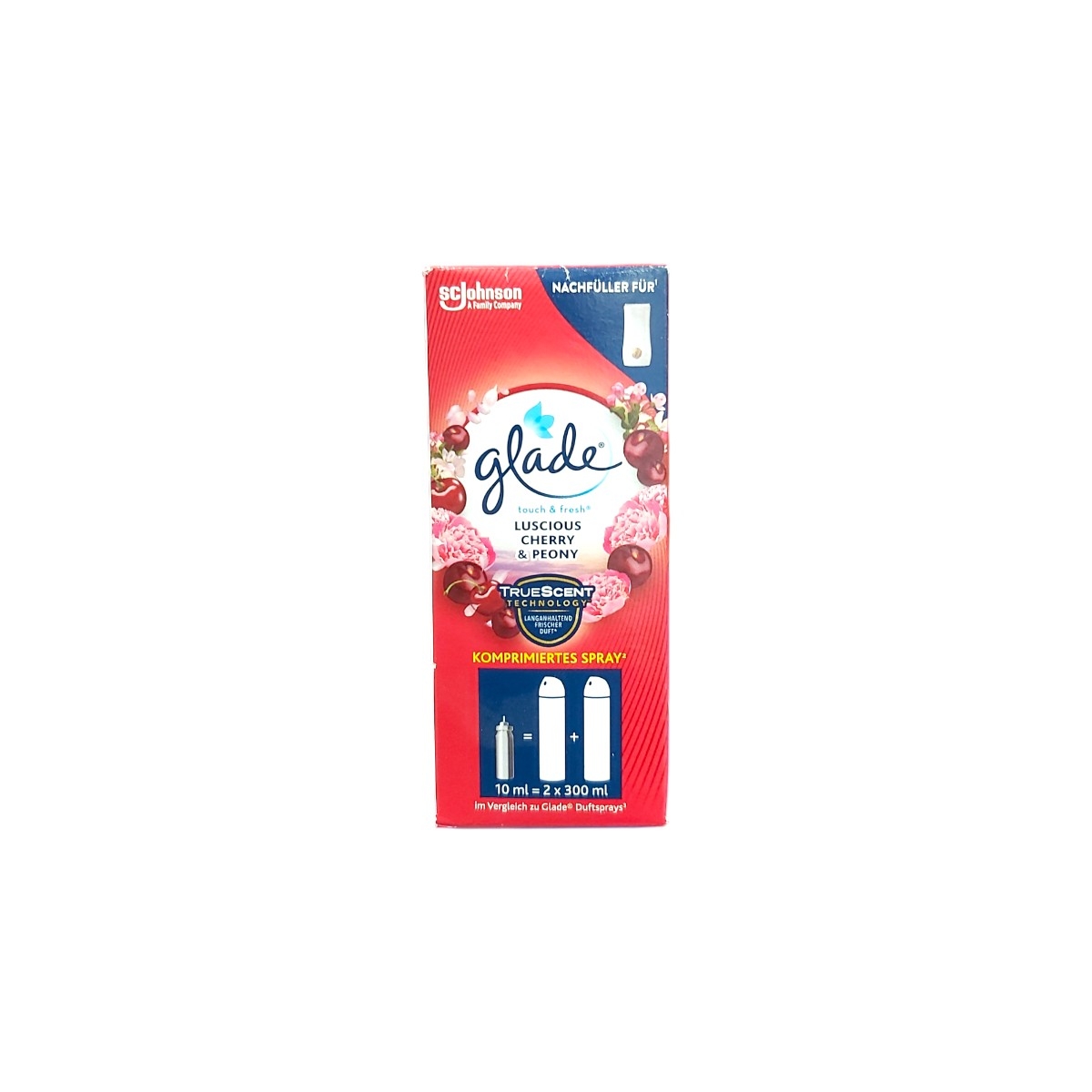GLADE ODORIZANT CAMERA REZERVA TOUCH&FRESH LUSCIOUS CHERRY&PEONY 10ML