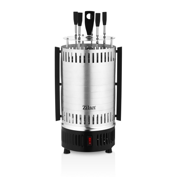 Gratar vertical, putere 900W, rotatie automata, 5 bete pentru frigarui, Zilan