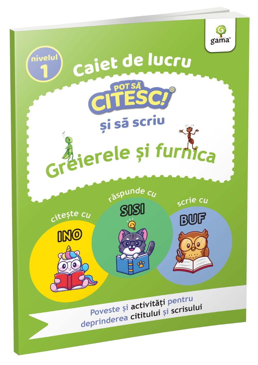 Greierele si furnica. Pot sa citesc si sa scriu. Nivelul 1