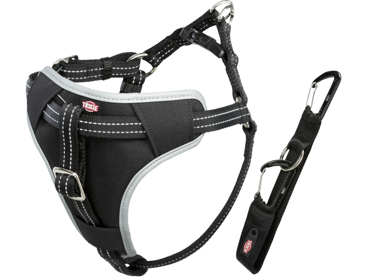Trixie Ham Si Centura Auto Pentru Caini, L: 65-80 cm/23 mm, Negru, 12857