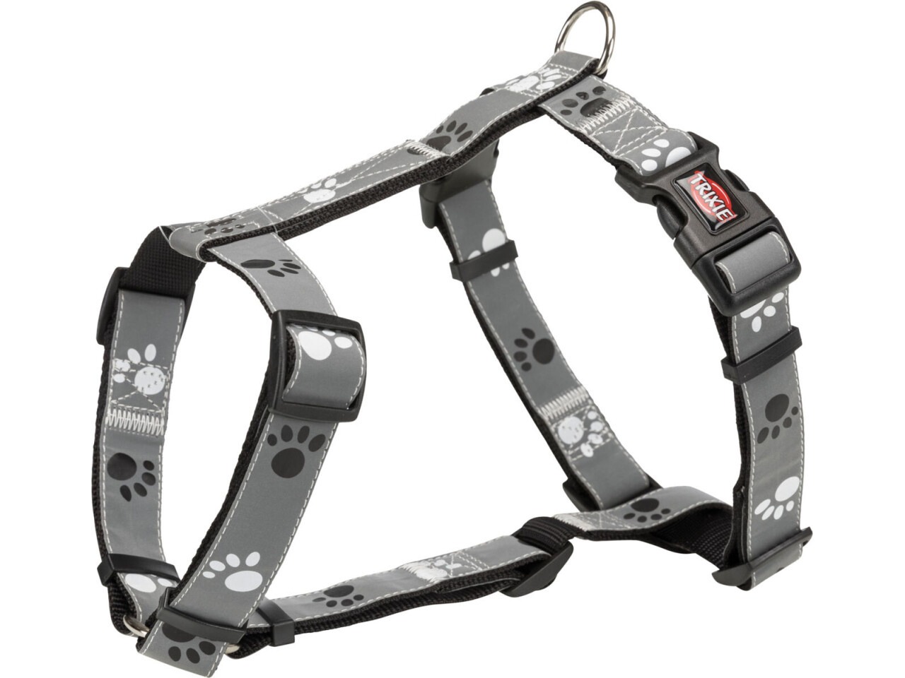 Trixie Ham Silver Reflect H, S-M: 49-65 cm/20 mm, Negru/Gri, 12232