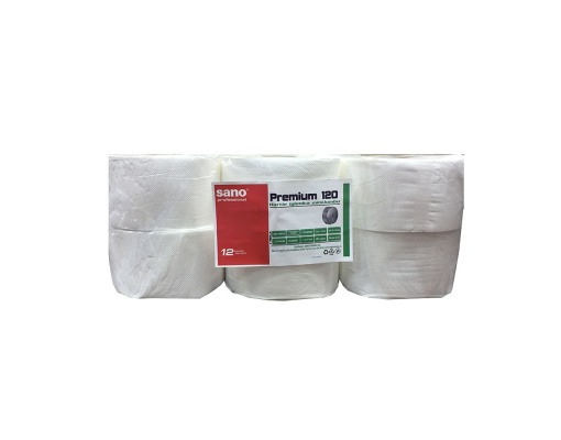 Hartie igienica in 2 straturi, Sano Jumbo, 410 g / 120 m 12/bax