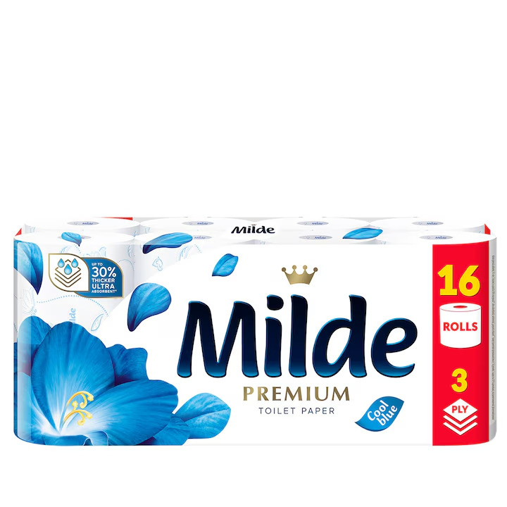 MILDE HARTIE IGIENICA 16ROLE 3STR COOL BLUE