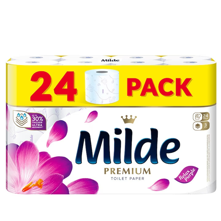 MILDE HARTIE IGIENICA 24ROLE 3STR RELAX PURPLE