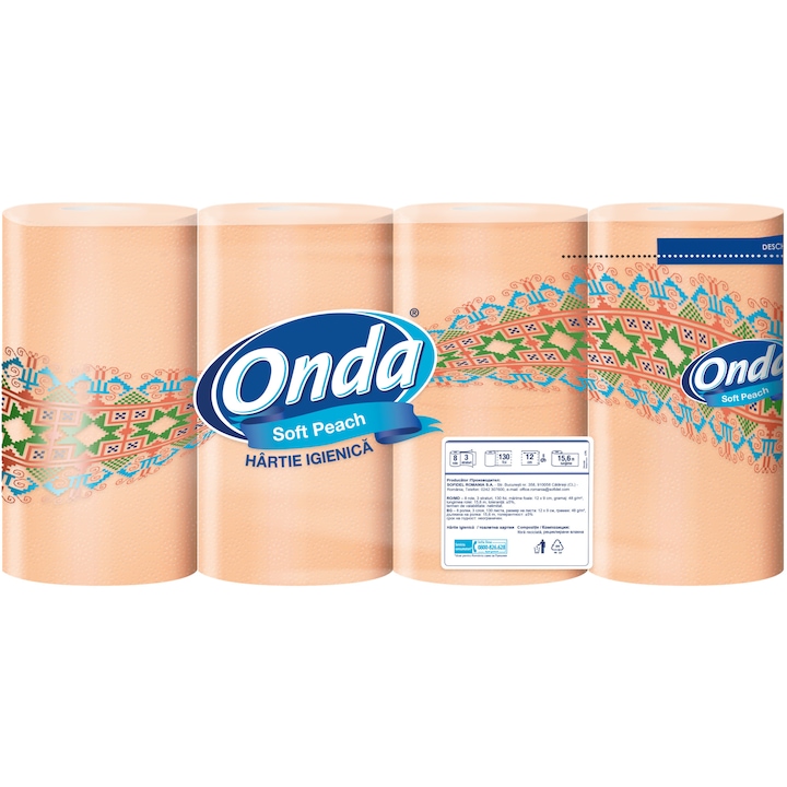 ONDA SOFT HARTIE IGIENICA PEACH 3STR 8ROLE