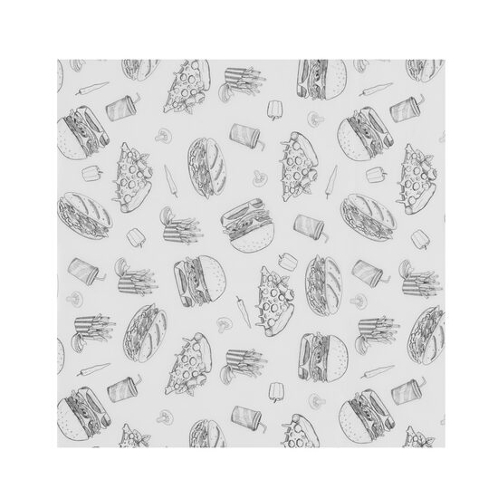 Hartie rezistenta la grasimi, HENDI, Fast Food Illustration Pattern, 500 pcs., 305x305mm