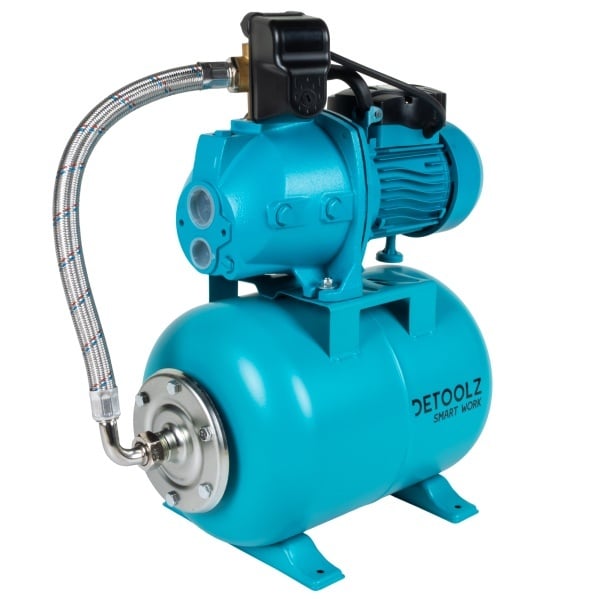 Hidrofor Detoolz 0.9 kW, debit maxim 2280l/h, inaltime maxima de pompare 40m, corp pompa fonta, butelie 24L, ejector