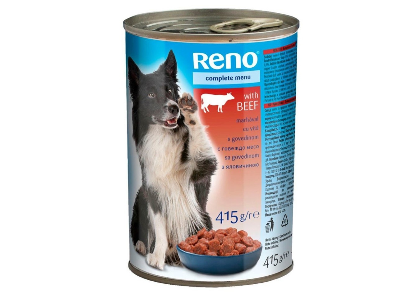 Reno Hrana Umeda Pentru Caini, Reno Adult, Vita, 415 g
