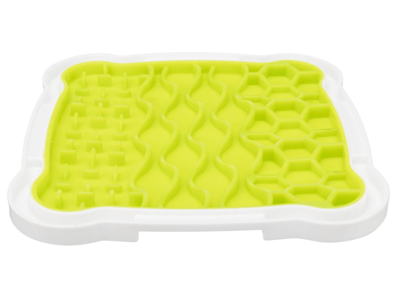 Trixie Farfurie Pentru Hranire Lenta, Lick’n\'Snack, 20x20 cm, Lime/Alb, 34952