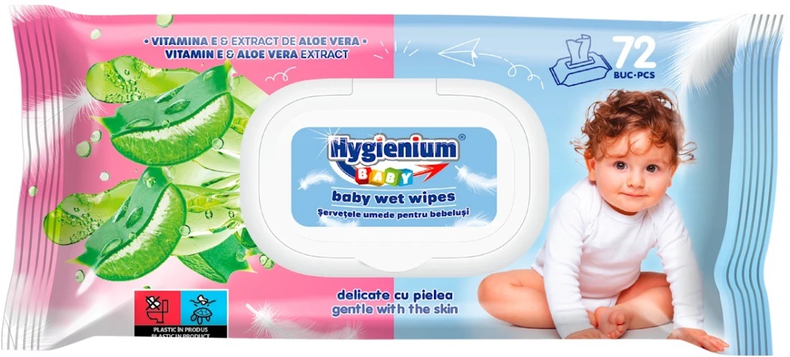 Servetele Umede Aloe Vera, 72 buc, Hygienium Baby